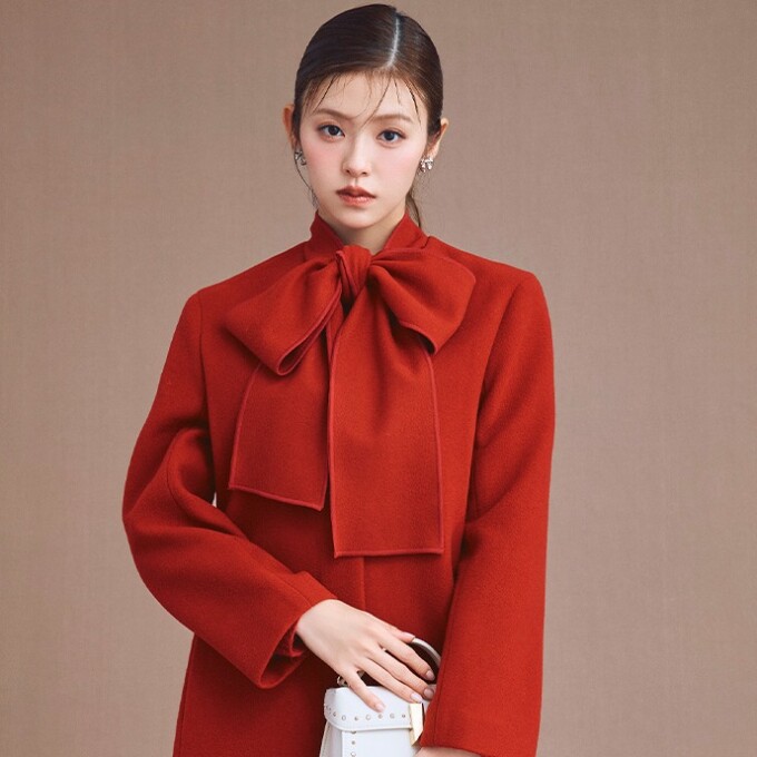 【セルフォード】🎀リボンストールが映え🎀 ノーカラーコートのご紹介✨