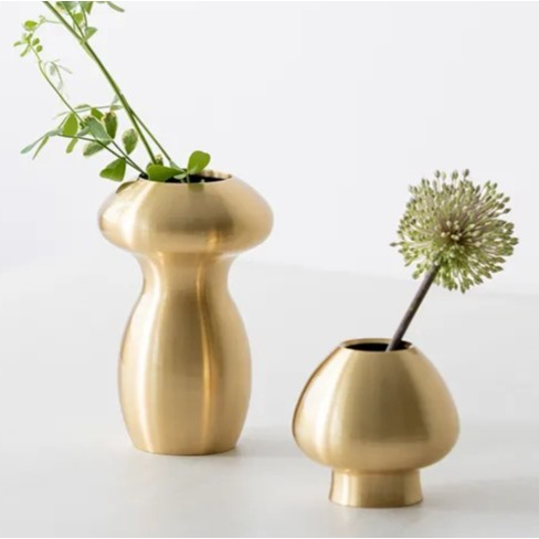 【能作】きのこモチーフの真鍮製花器