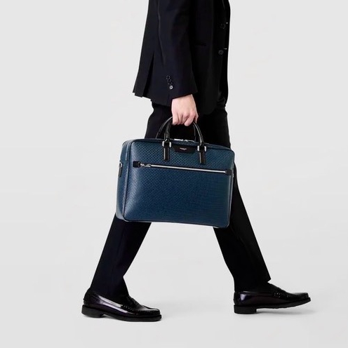 大人カジュアルな大容量ビジネスバッグ：STEPAN DOUBLE BLIEF CASE/OCEAN BLUE/BLACK