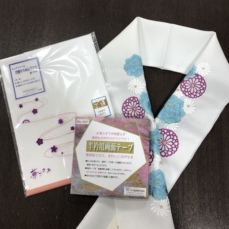 5分で縫わずにテープで半衿付け🕰️