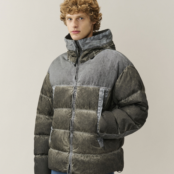【C.P.COMPANY】Eco-Chrome R Mixed Goggle Down Jacket