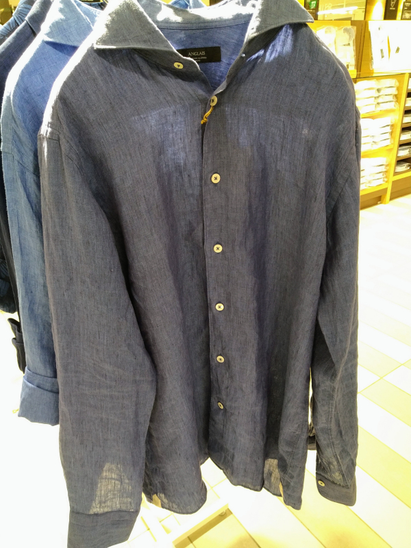 値下げANGLAISアングレー大丸購入の上質な麻・綿シャツ定価19800円日本製