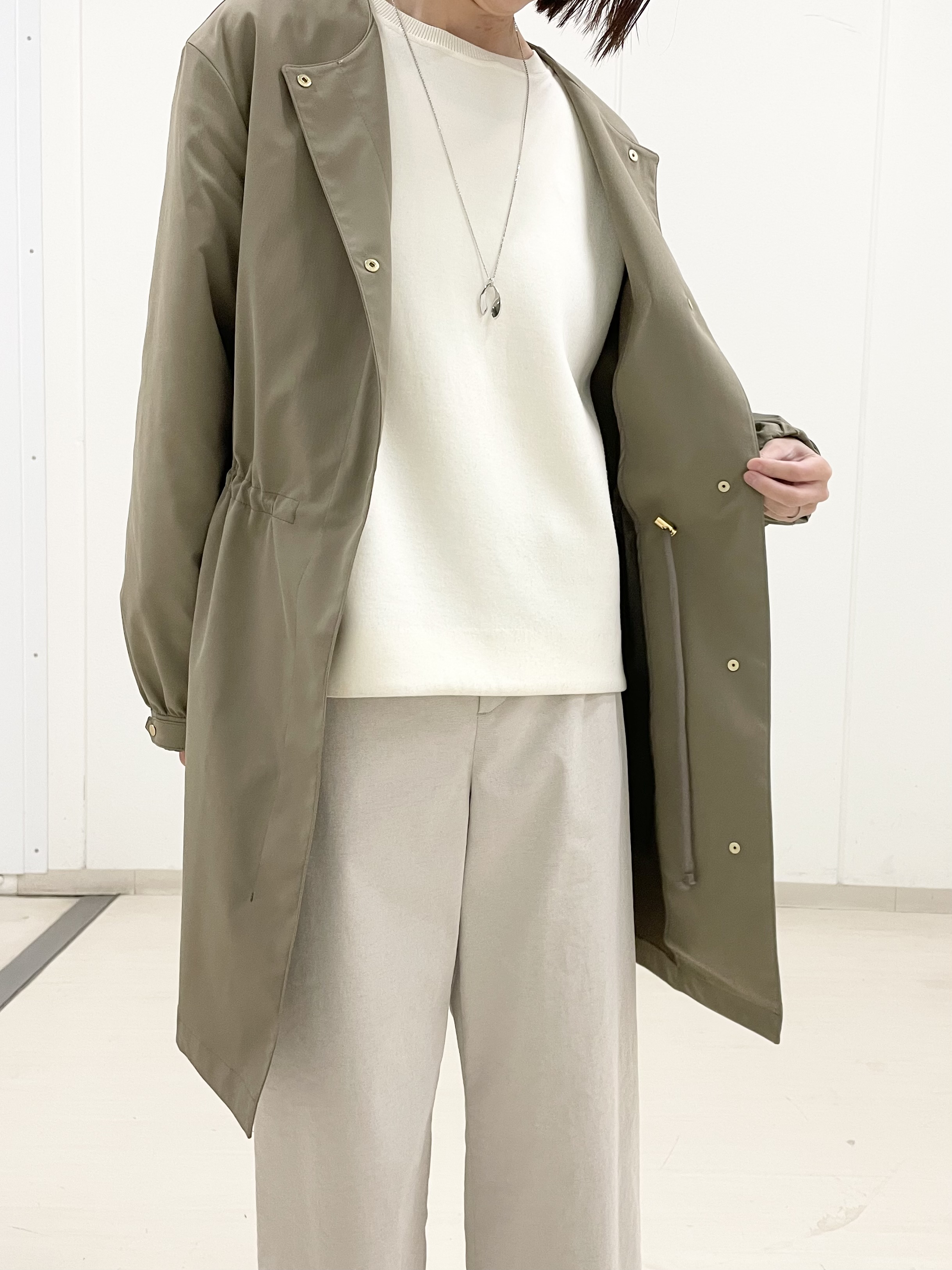 6階J.PRESS LADIES】リラックス感のあるノーカラーコート | J