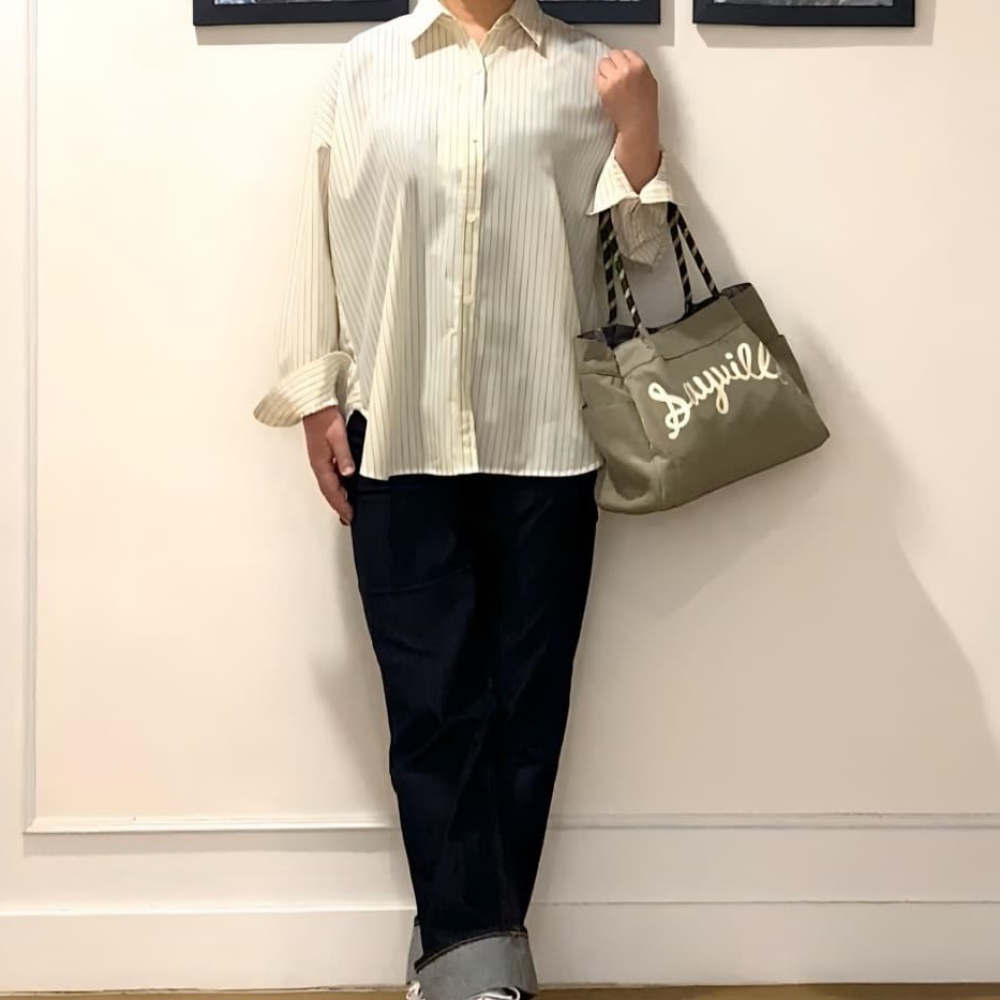 ゆるっとシャツのデニムコーディネート🌼ꔛ‬