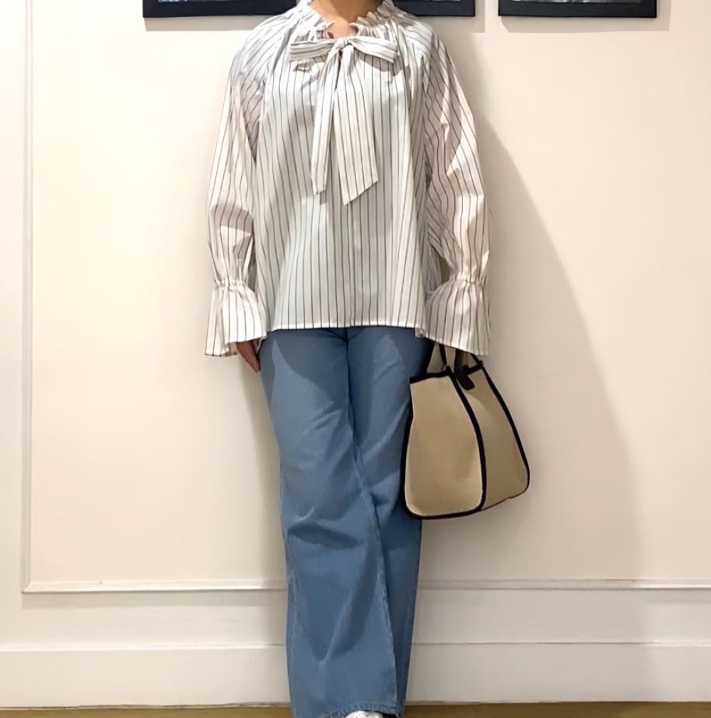 甘さ控えめな大人フェミニンコーディネート🎀🩵