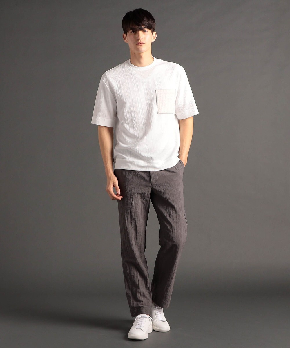 清涼感ある楊柳ニットTシャツ