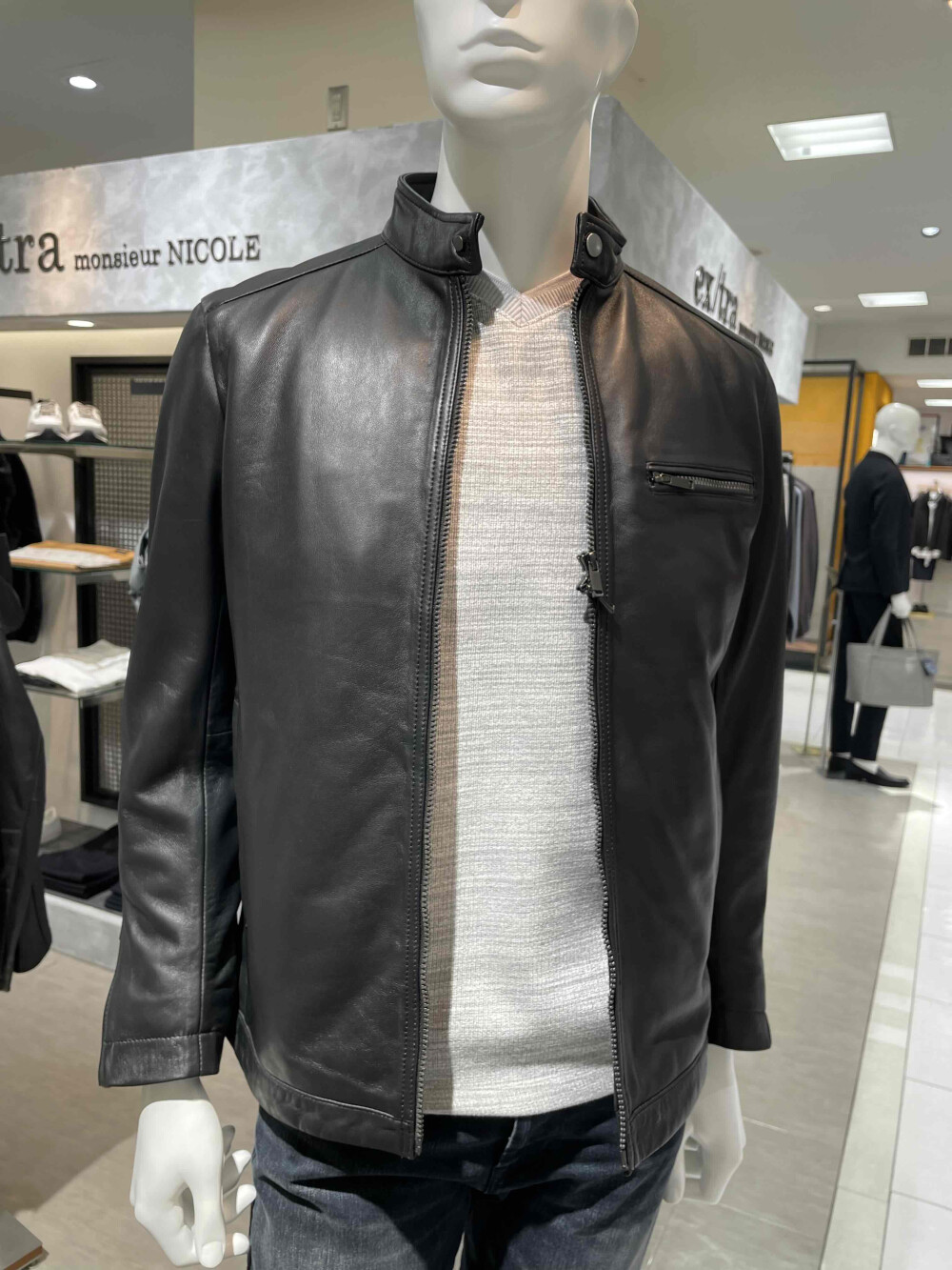 ラムレザー ライダースブルゾン