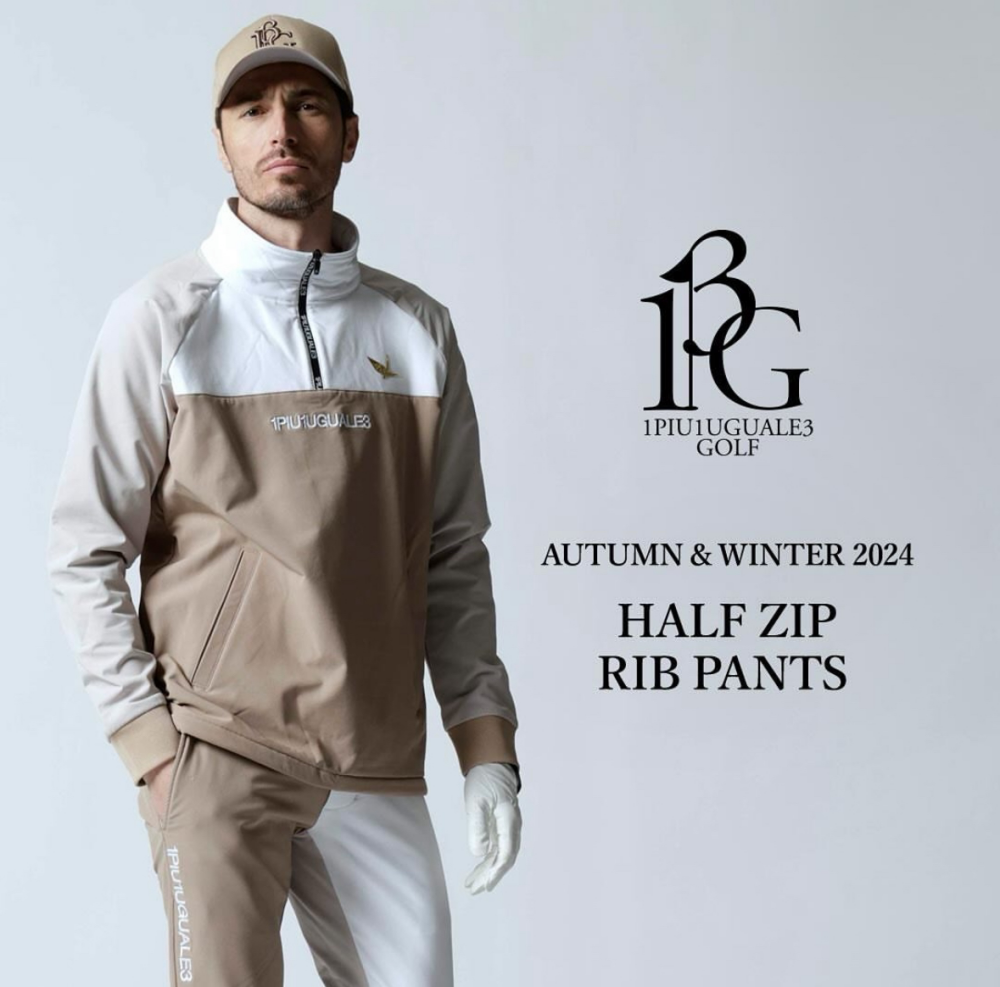 1PIU1UGUALE3 ブラック ゴルフジャケット LADIES' 113 GOLF NECK ZIP