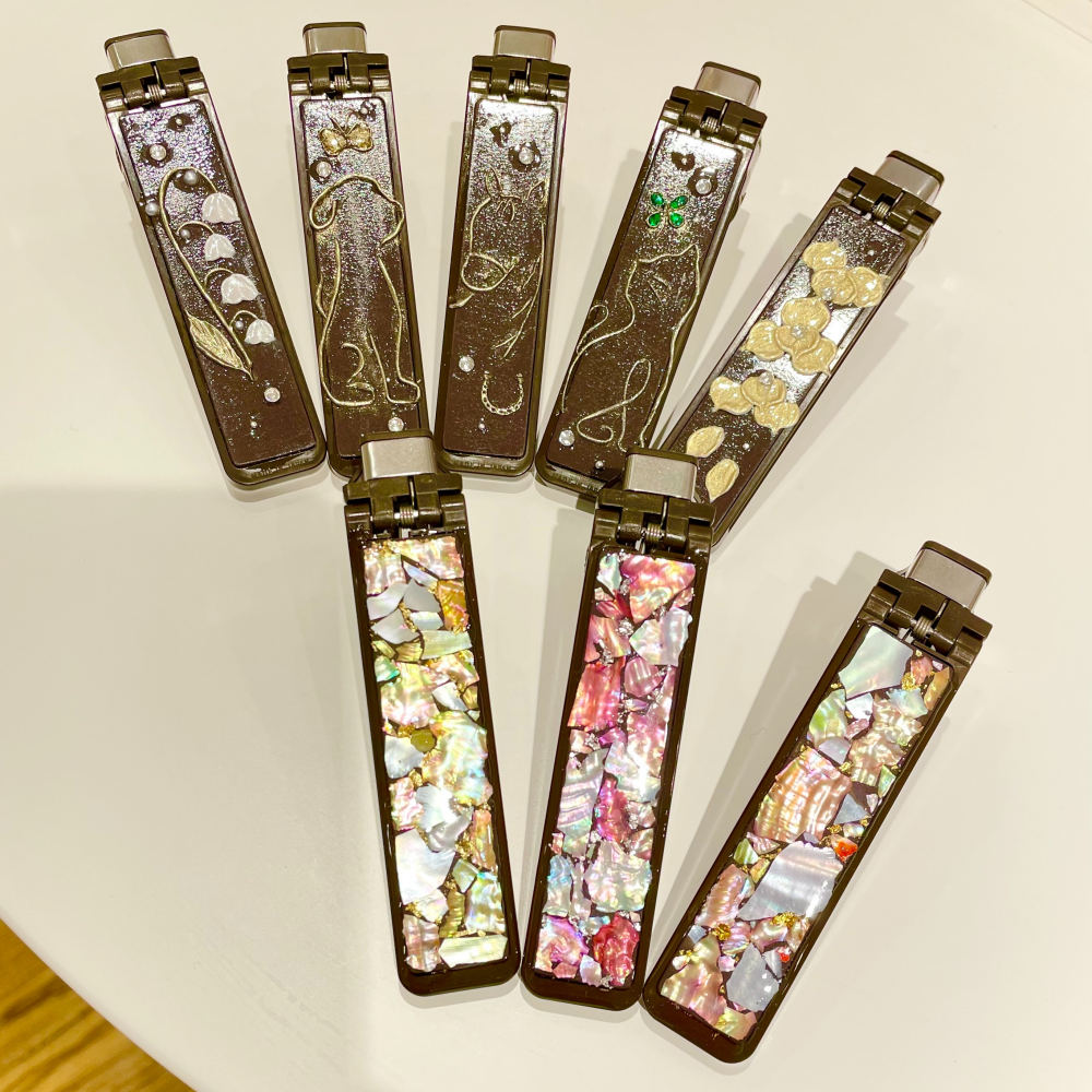 〈つえ姫〉オリジナル杖ホルダー シェルとゴールド系のご紹介