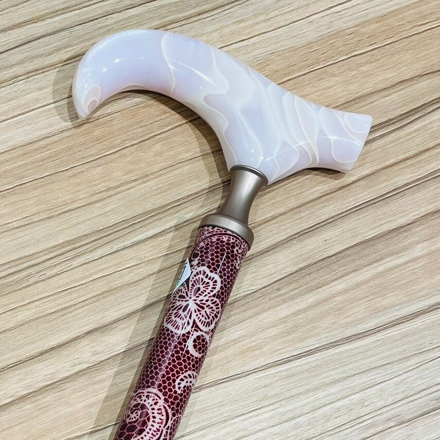 🌹華やぐボルドーに花レースの杖🌹