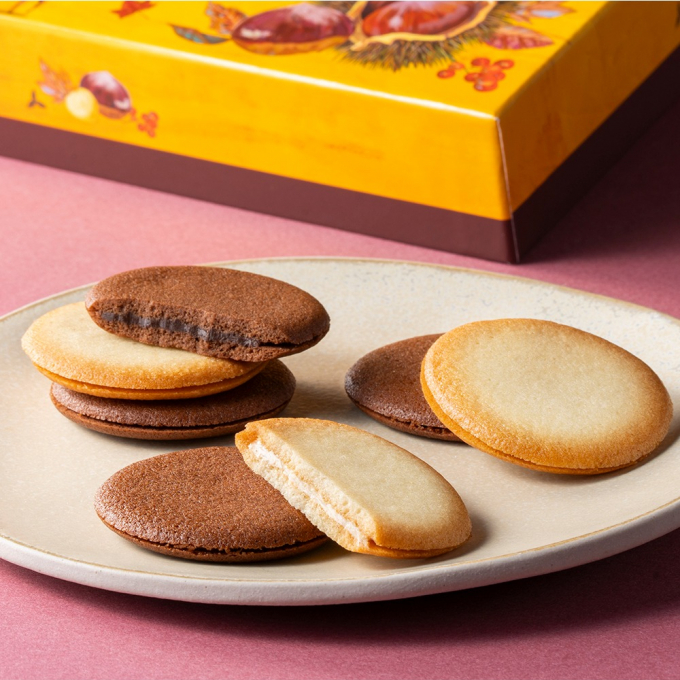 【💖新発売！！🌟☝️秋の味覚といえば…🌰！？💕🍫】🐿可愛い秋♪🦌モンブランラングドシャクッキー アソートメント