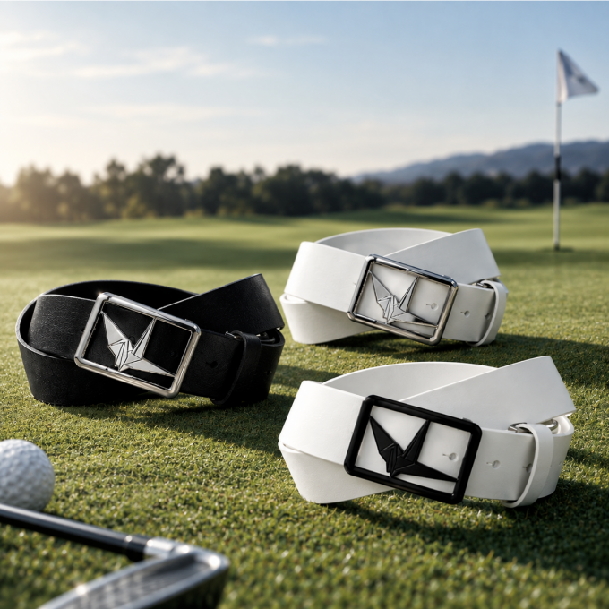 ゴルフスタイルを楽しむ、1PIU1UGUALE3 GOLFの「BELT ORIGAMI」