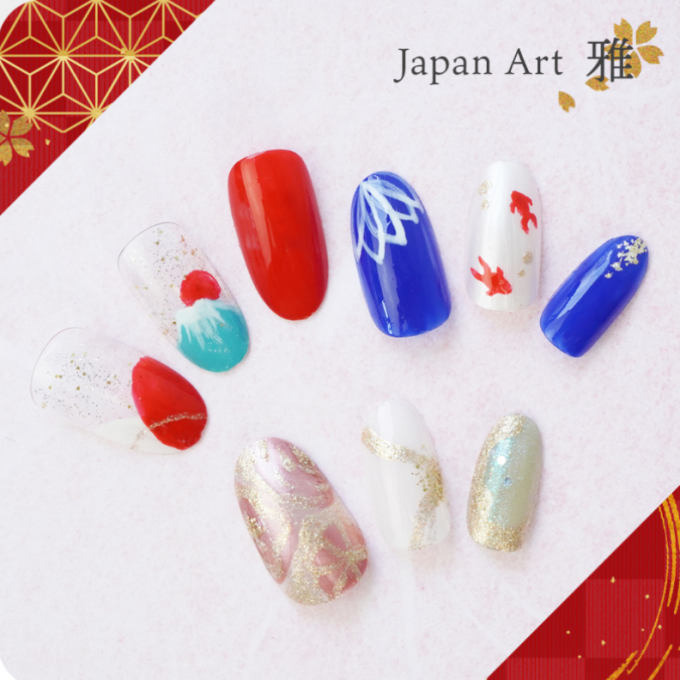 ポリッシュネイルで和風アート💅