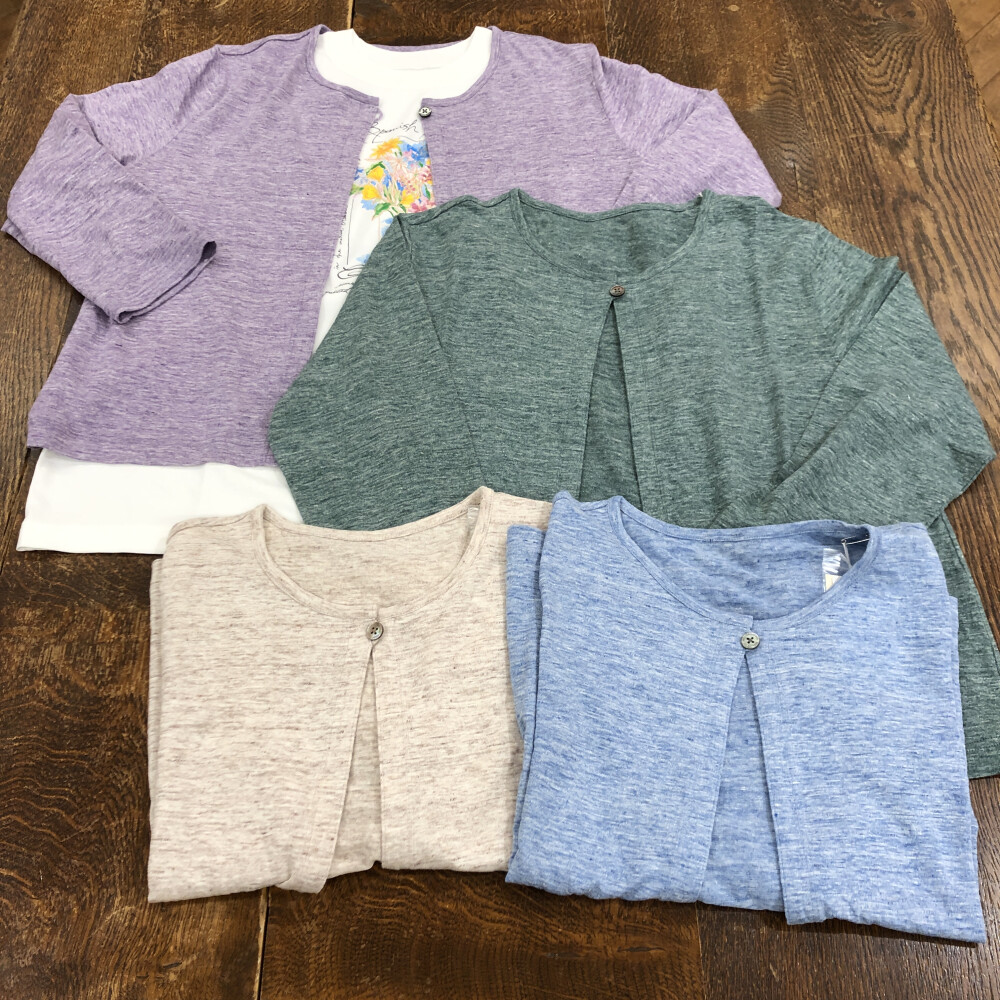 ご家庭でお手入れ可能！リネンカーディガン