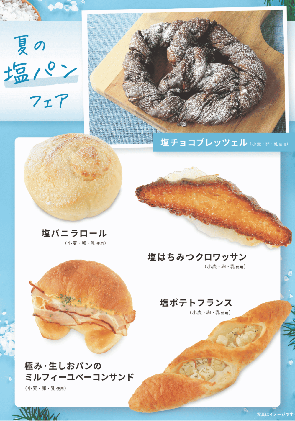 ベーカリー＜PAUL BOCUSE＞「夏の塩パンフェア」＆「季節のおすすめ商品」のご紹介✨