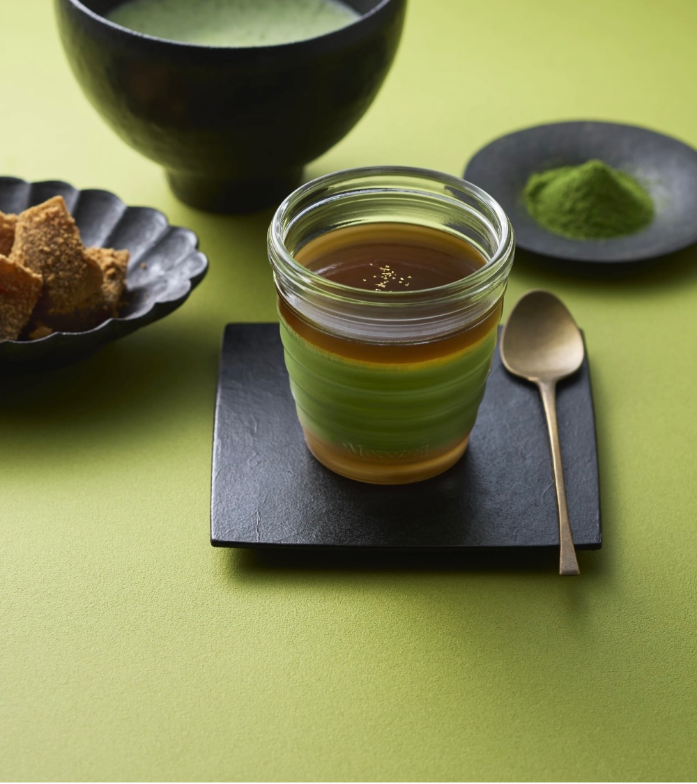 新発売　抹茶とわらび餅のプリン
