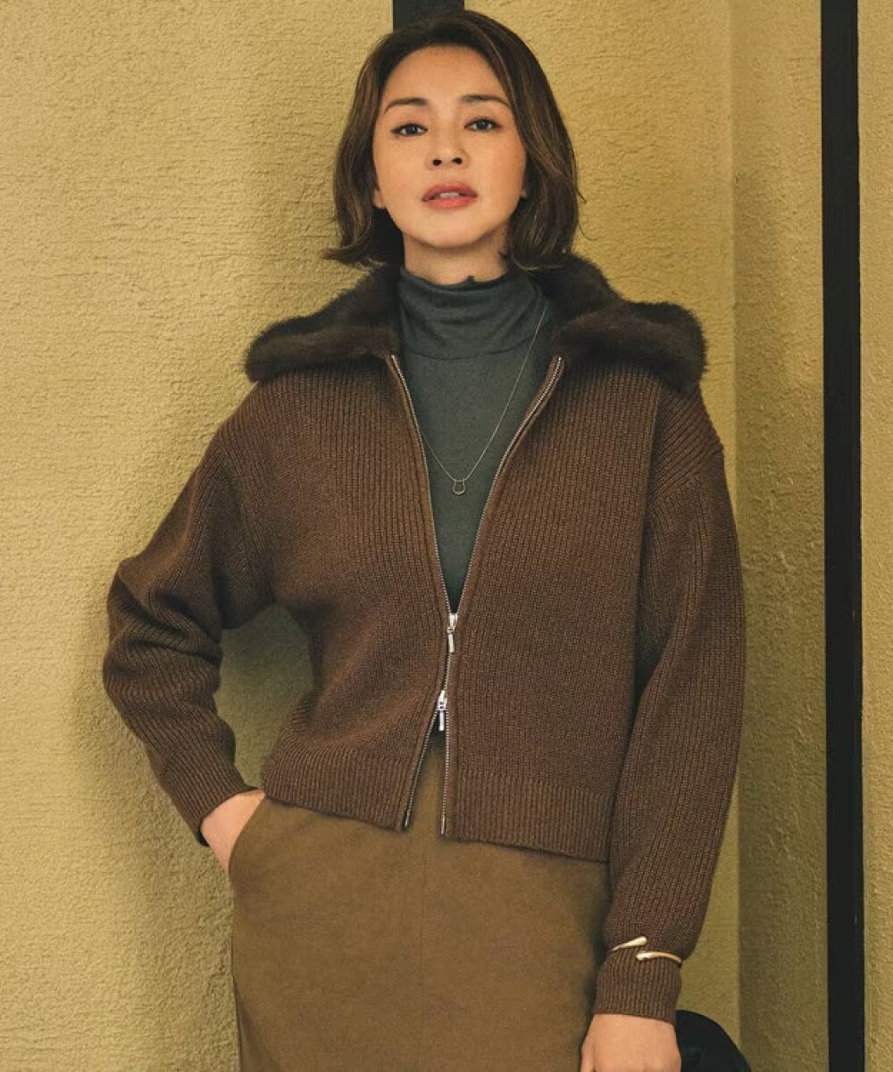 【自由区】秋らしい🍂上品なニットブルゾン