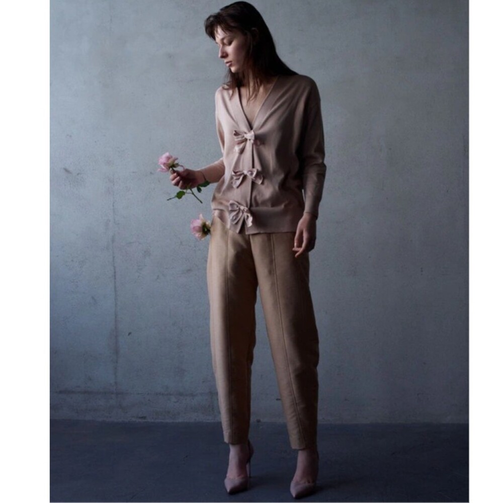 【カトリエムブーケ】リボンディティールがアクセント♡コットンカーディガン