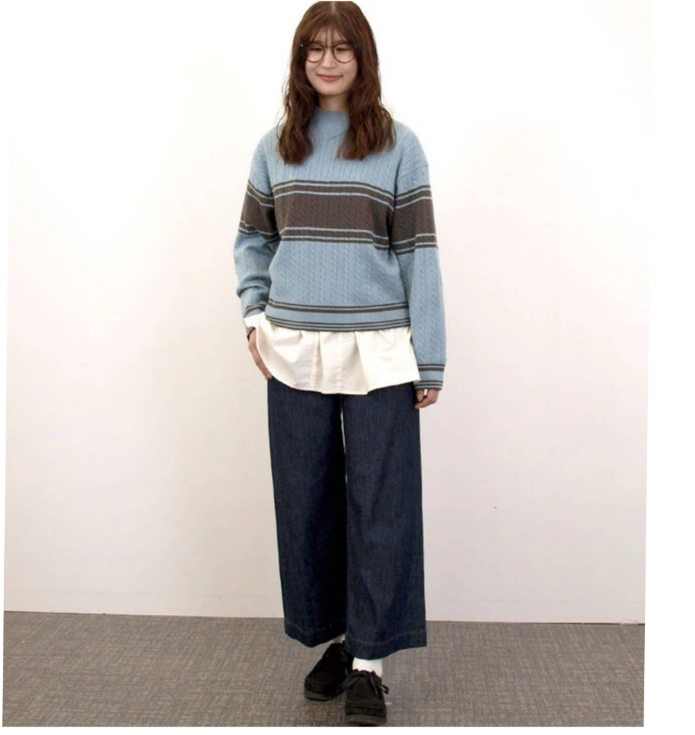 【Jプレスヨークストリート】SALE▶ ラインがアクセントなニット