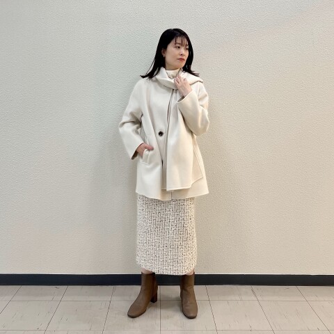 未使用タグ付】 セオリー リュクス コクーンコート グレージュ系