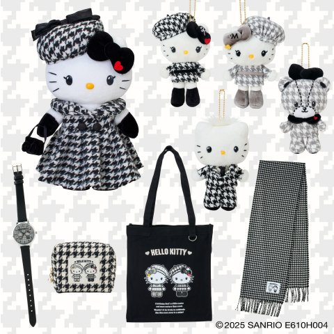 ▢🔳ハローキティ モノクロガーリーふたごコーデデザインシリーズ