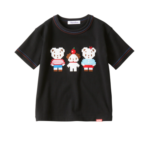 familiar ネイビー ストライプ Tシャツ 80 ファミちゃん　ファミリア ピクセルファミちゃんTシャツ🧸 | ファミリア | 松坂屋静岡店公式 SHOP