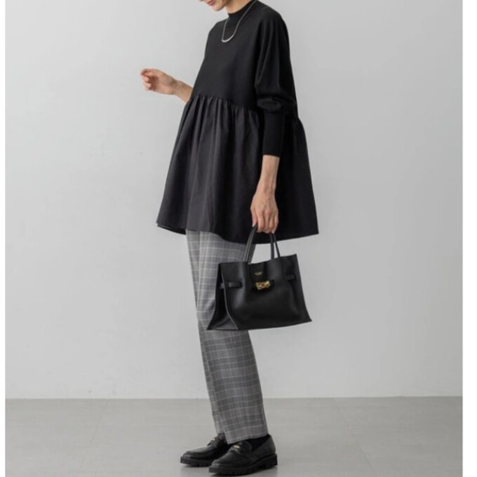 【23区】お買い得★異素材コンビの大人プルオーバー