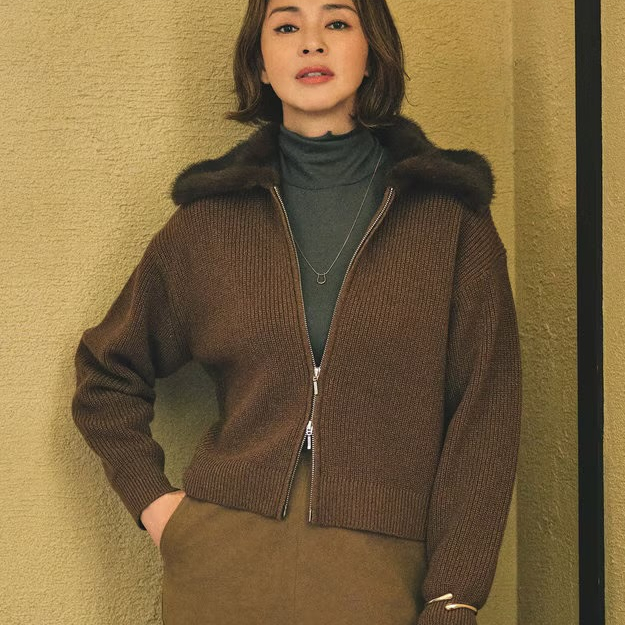【自由区】秋らしい🍂上品なニットブルゾン