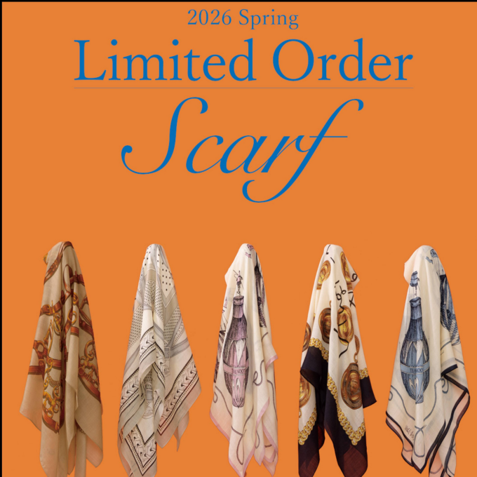 ２３区《限定受注会》ウールシルクアーカイブ柄スカーフ