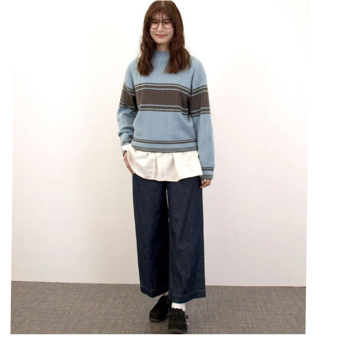 【Jプレスヨークストリート】SALE▶ ラインがアクセントなニット