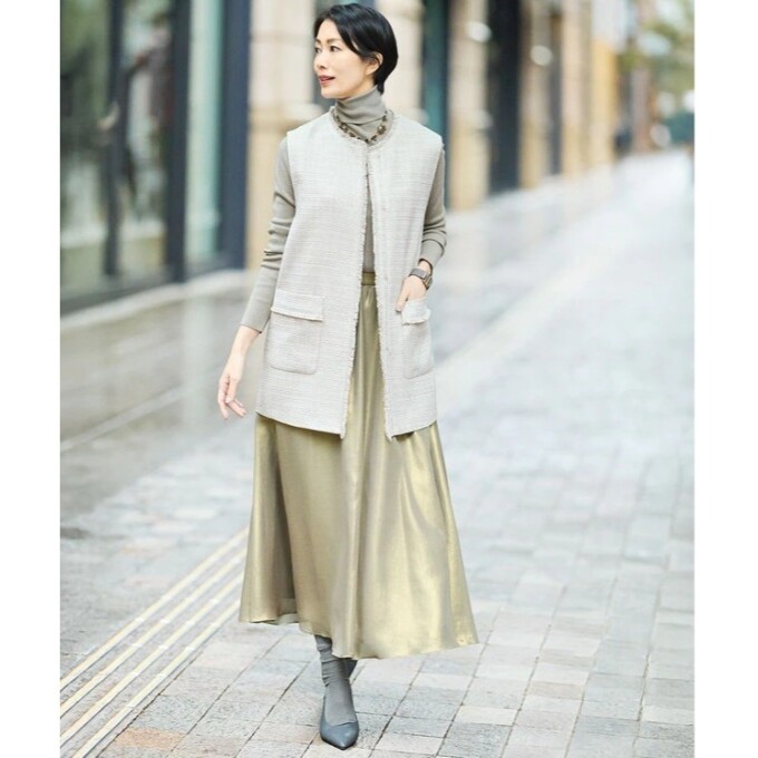 【自由区】華やかさバツグン◎ツイードジレ