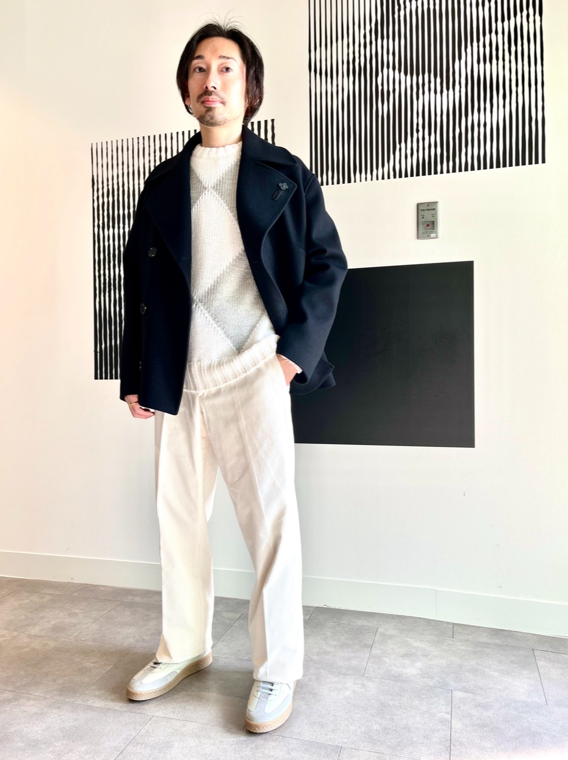 LARDINI》ウールナイロンメルトンショートピーコート LARDINI》ウールナイロンメルトンショートピーコート