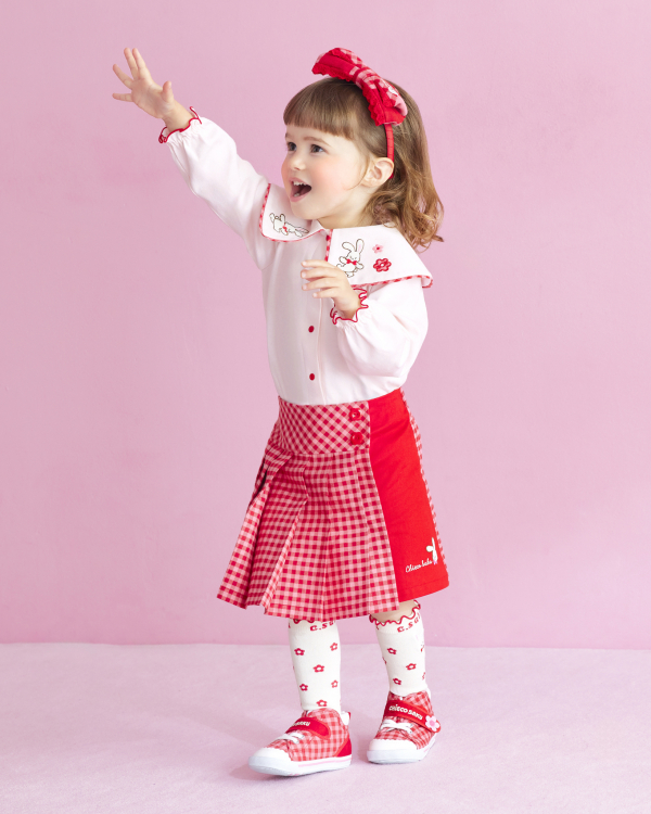 チエコサク　90 赤 希少 チエコサク 動物柄シャツ 長袖 90 赤 レトロ 平成 ミキハウス