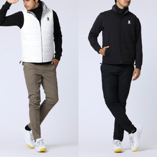 [サイコバニー] リバーシブル　ベスト メンズ サイコバニー】総柄フォントロゴリバーシブルベスト | Psycho