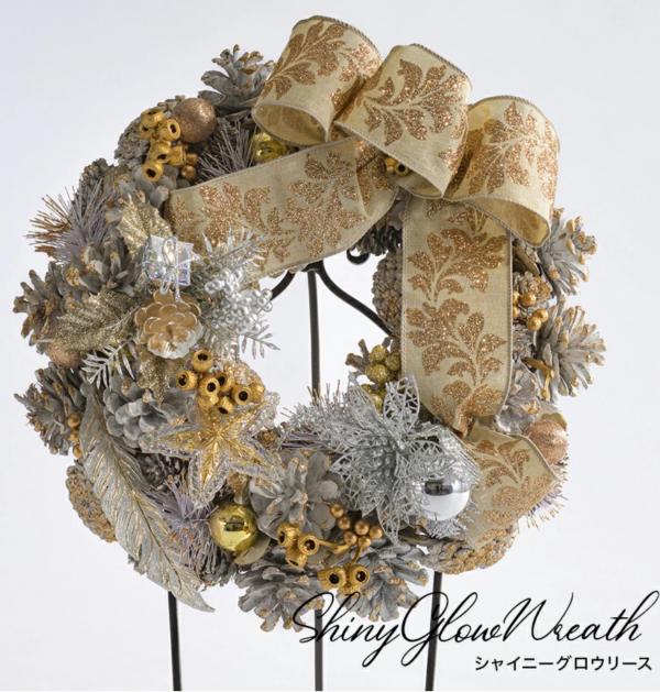 «826»◤完売◢クリスマスリース★2025★ゴールド刺繍リボン*ベル 826»◤完売◢クリスマスリース☆2025☆ゴールド刺繍リボン*ベル