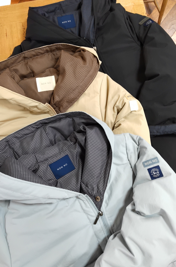 マドモアゼルノンノ　ダウンコート MADEMOISELLE NON NON『ポリエステルタフタチェック撥水ダウン