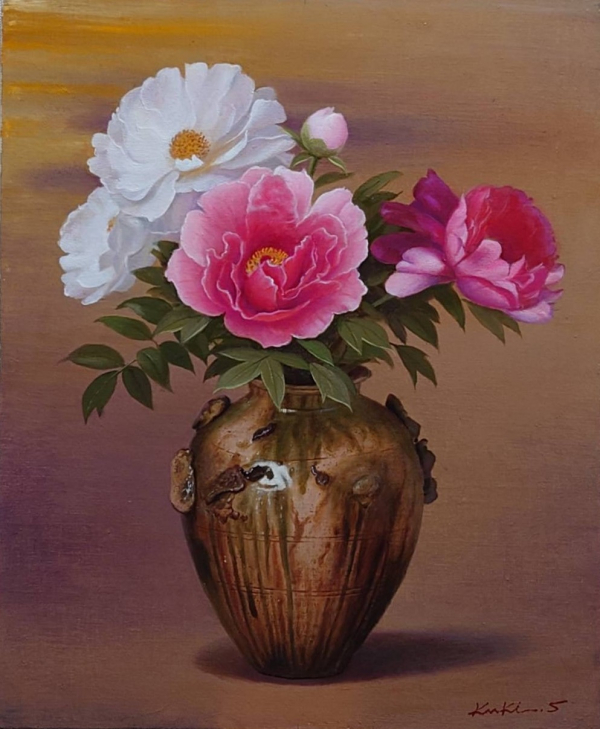 ファッションデザイナー 九鬼三郎 TOPICS 美術画廊 | ～ 古陶と花を描く ～ 油彩画展 絵画