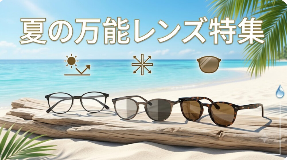 夏のまぶしさ対策に！カラー・調光・偏光レンズ選び方