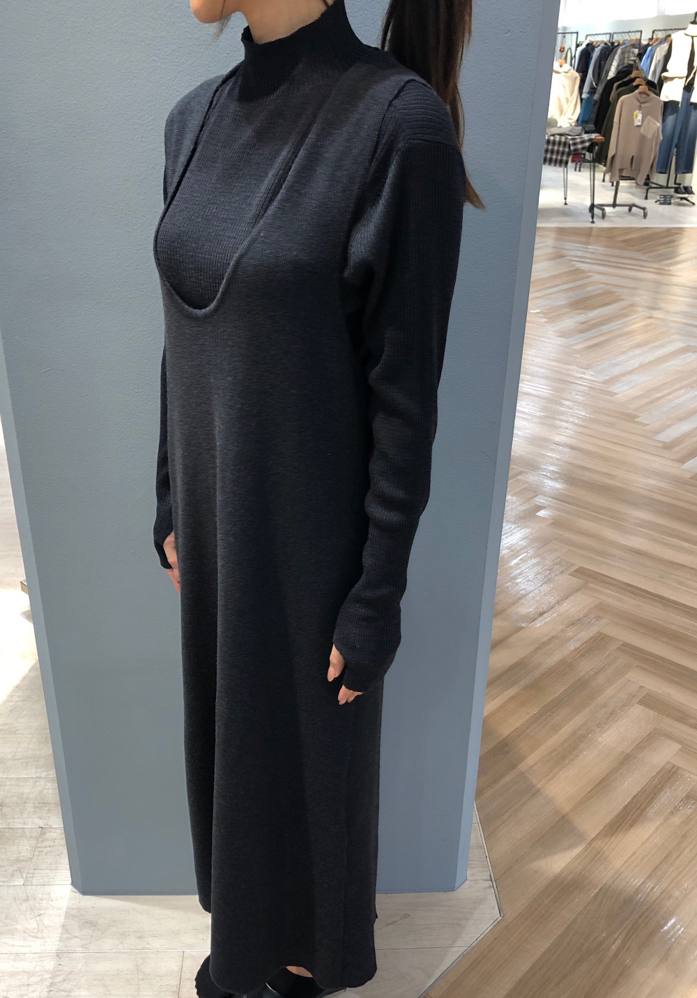 ニットタートルセットワンピ