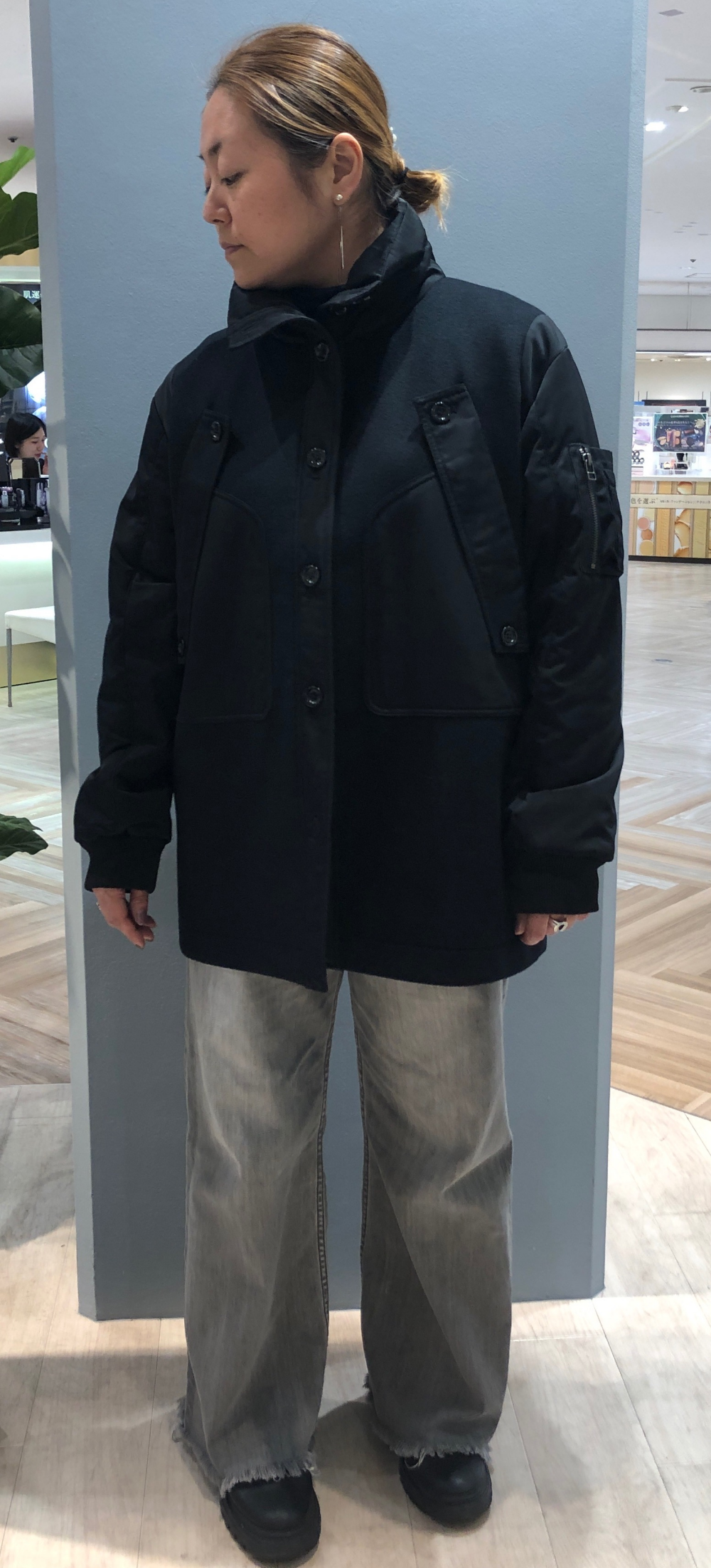 スタンドカラーコート