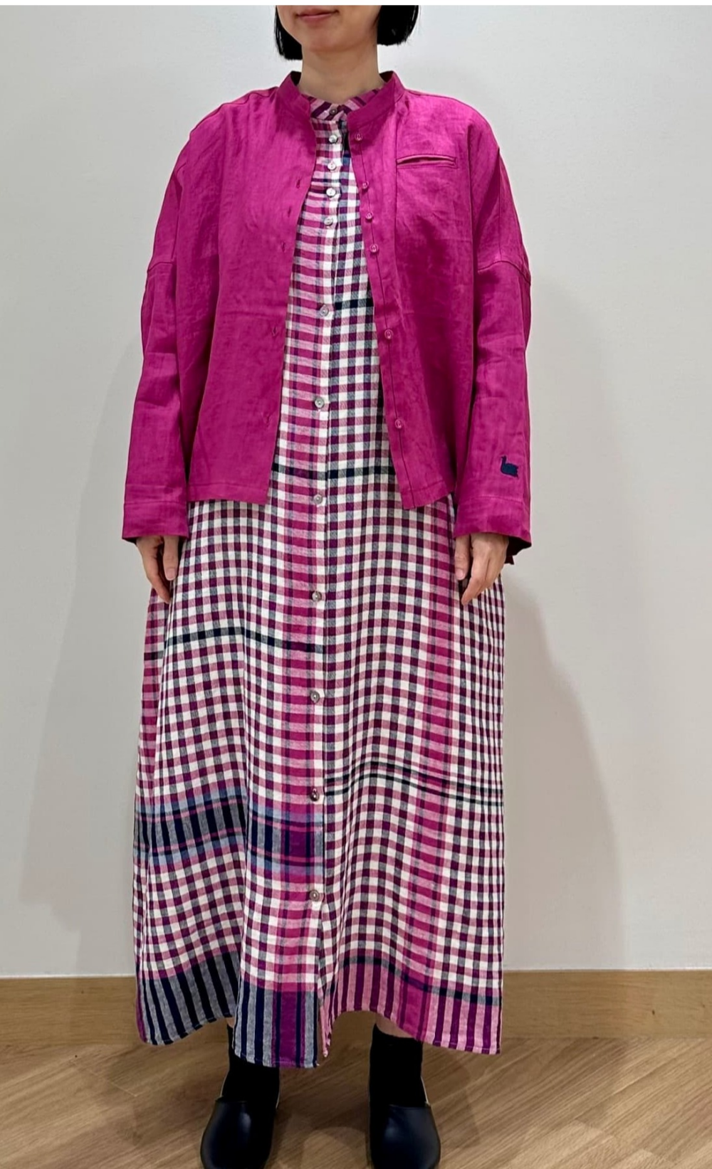 【2Fノップドゥノッド】母の日ギフトに◎8色展開♪スタンドカラーリネンシャツ