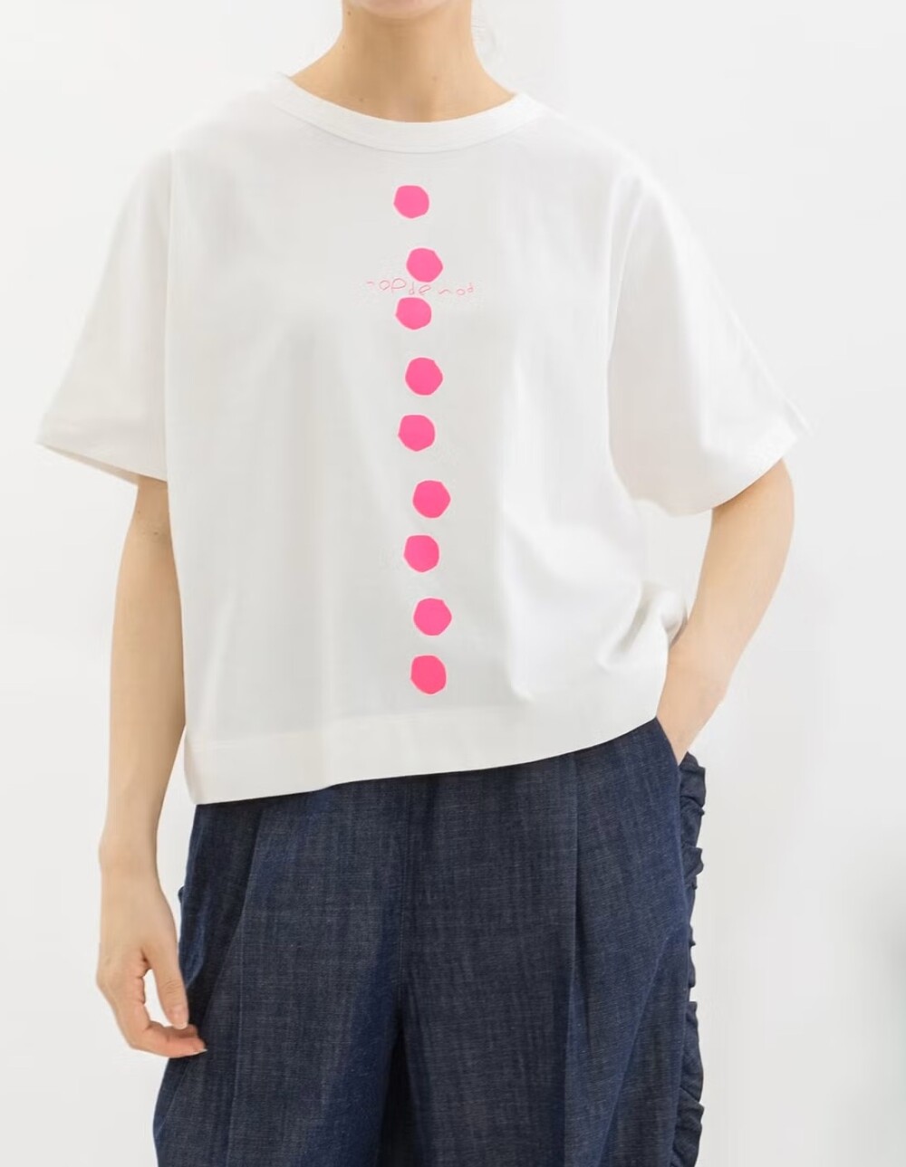 【2Fノップドゥノッド】母の日ギフトに◎ドットラインプリントTシャツ