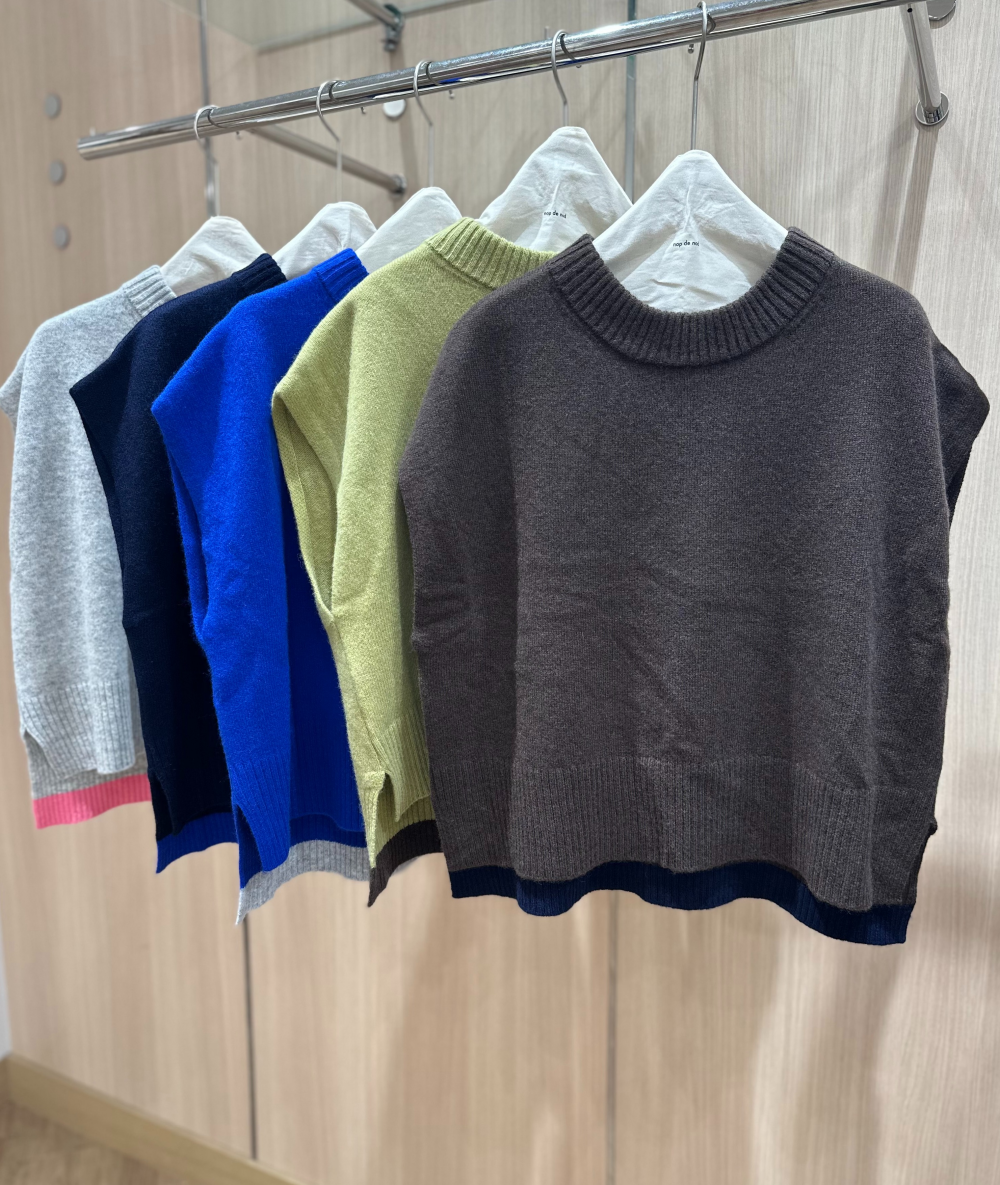 【2Fノップドゥノッド】毎年人気♪５色展開ラムウールベスト