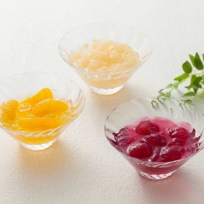 🍑涼味豊かに 三種のゼリー🍇