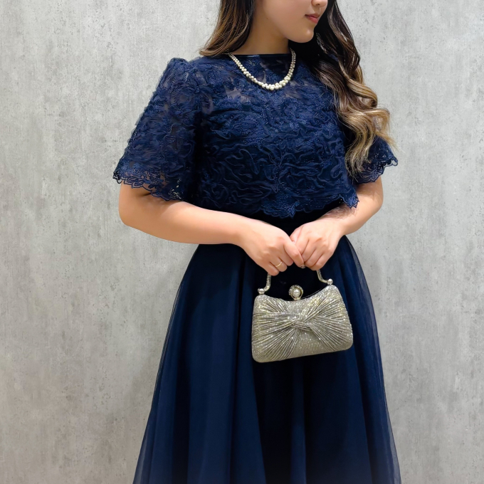 チュール刺繍セットアップドレス