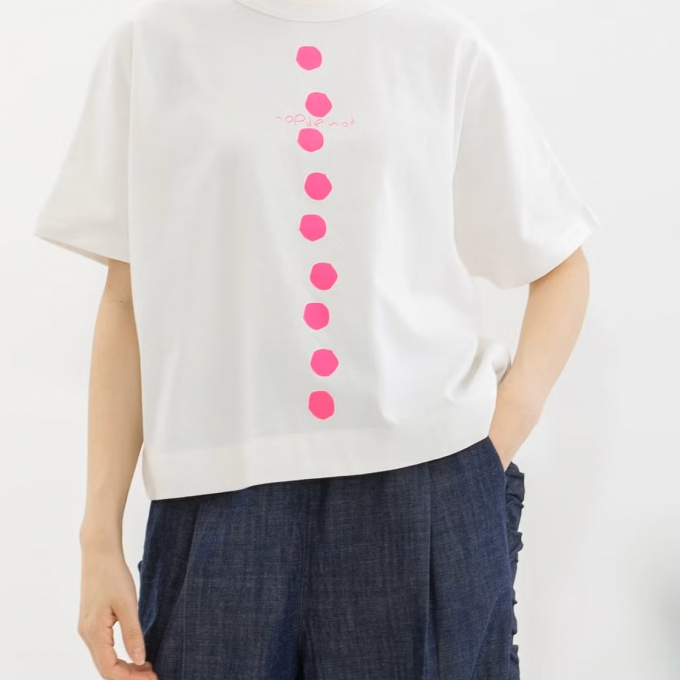 【2Fノップドゥノッド】ドットラインのプリントTシャツ