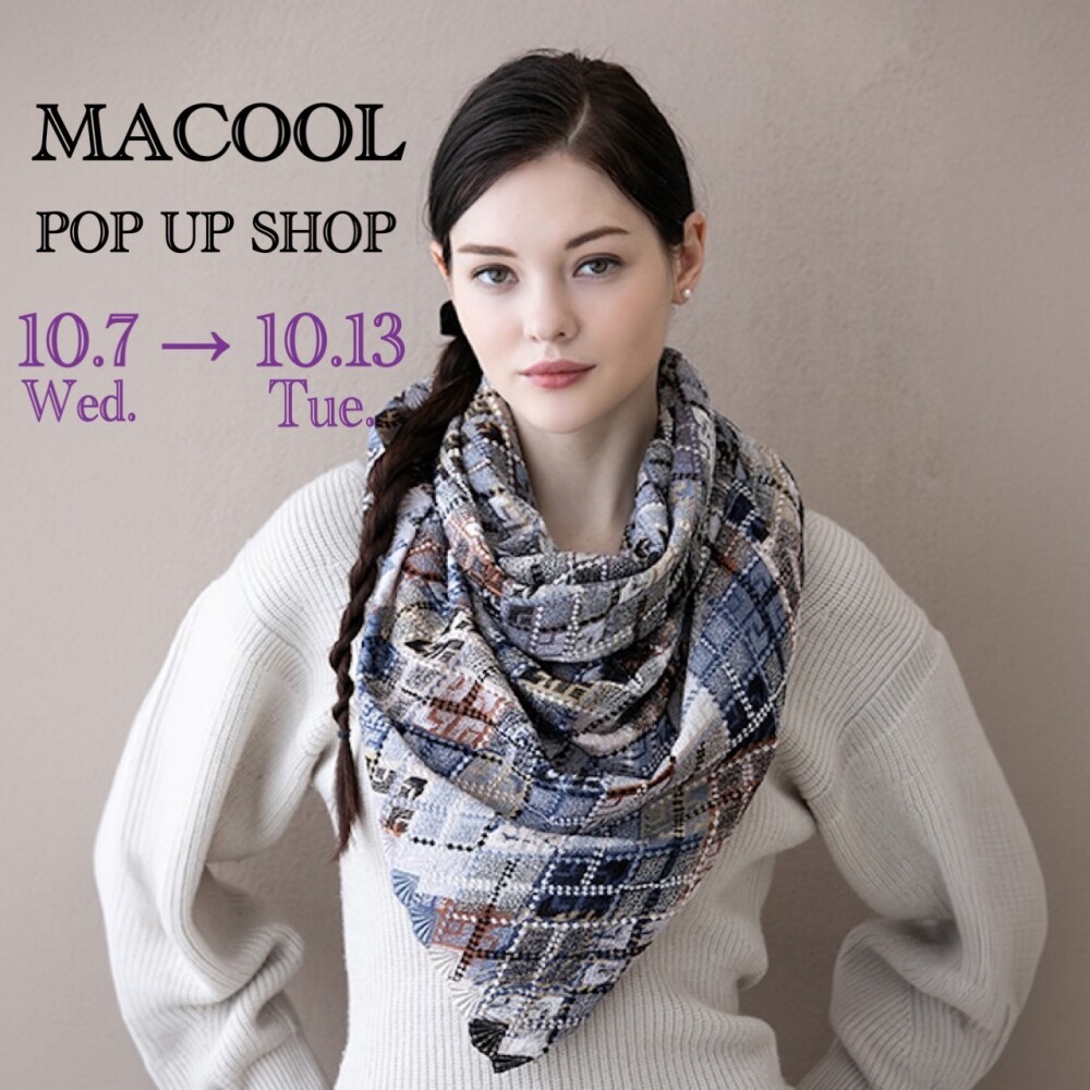 秋の新色🍂最高ランクのシルクスカーフ＜MACOOL＞POP UP