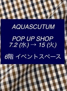 【AQUASCUTUM】POP UP  SALE‼️