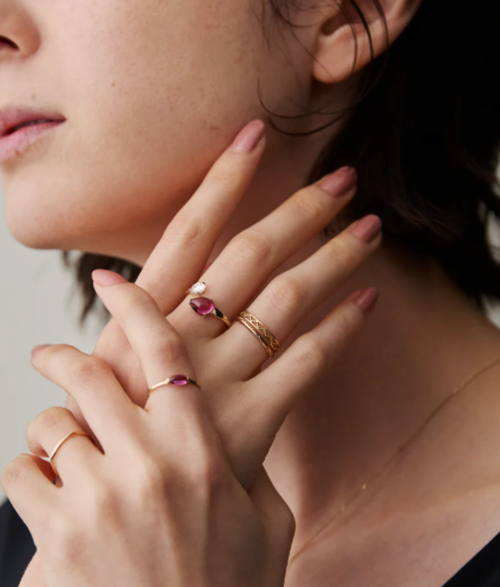 【新年のお守りリング】ローズガーネットで手元を華やかに