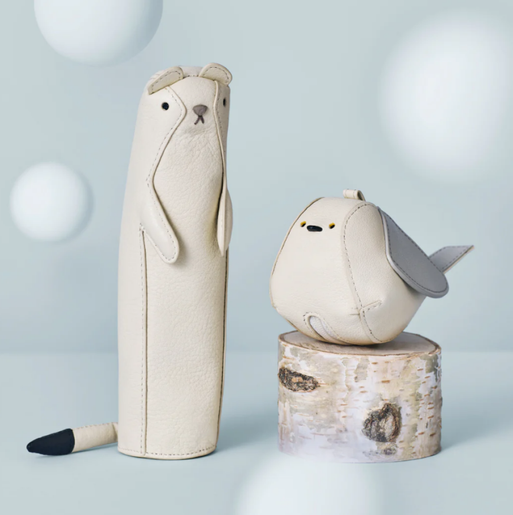 【期間限定】冬だけ出会える、シマエナガとオコジョの革小物